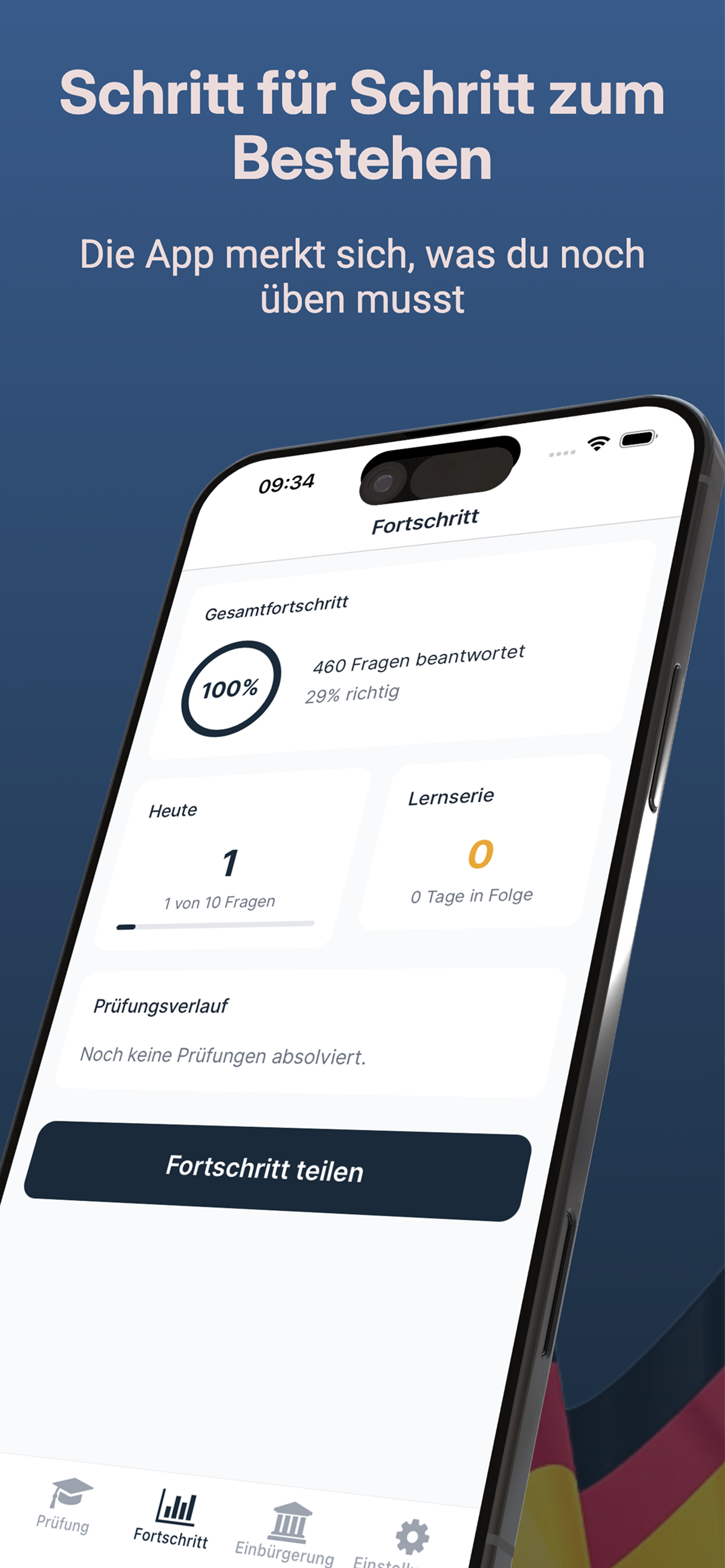 Lernfortschritt und Statistiken